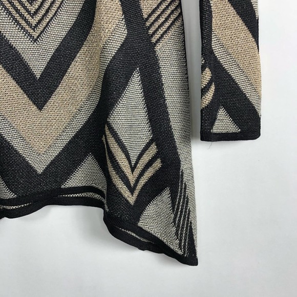 INC International Concepts Geometric Print Sweater Black Tan Pullover Knit XS - Picture 3 of 5